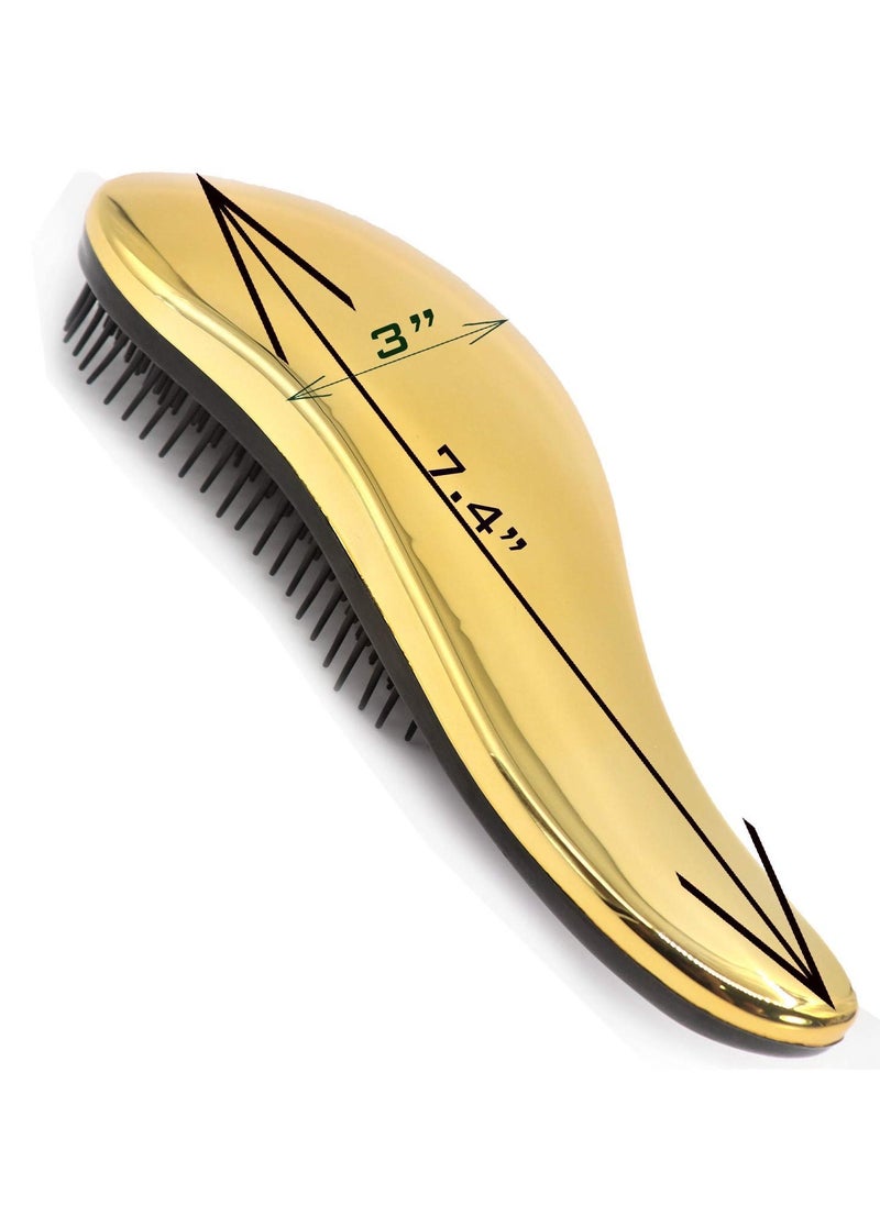 79STYLE 79STYLE 3pcs Tangle Free Brush For Kids Detangler Hair Brushes Knot Free Detangling Brushes For Girls Curly Hair No tangle Kids Hair Brush Combs For Toddler Brush (Size 7.4 Inch -Gold)  - Image 3