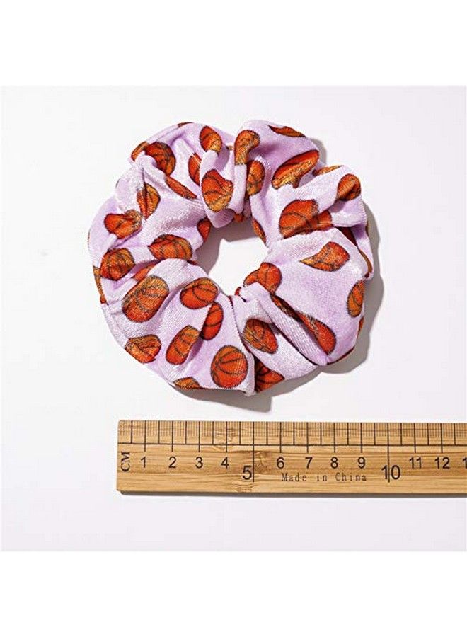 DINPREY Basketball Girls Gifts Sport Basketball Scrunes For Hair Velvet Basketball Hair Ties Accessories For Women Girls Soccer Hair Scrunes Basketball Hair Bands - Image 5