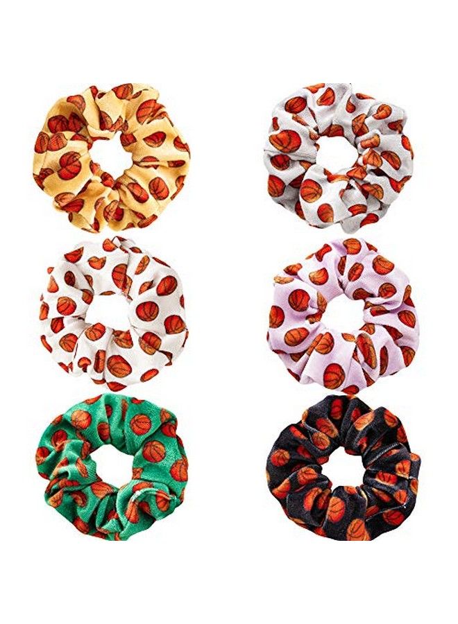 DINPREY Basketball Girls Gifts Sport Basketball Scrunes For Hair Velvet Basketball Hair Ties Accessories For Women Girls Soccer Hair Scrunes Basketball Hair Bands - Image 3