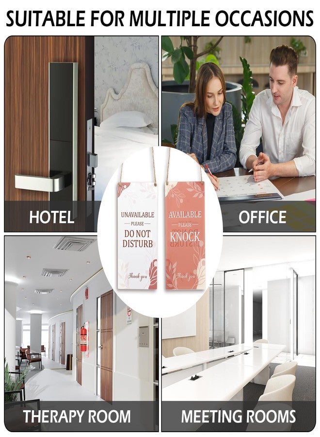 ElevateTech Do Not Disturb Door Hanger Sign Double Sided Reversible Hanger Plaque Please Knock Sign for Door 9.8 x 3.9 Inches Bedroom Decor Suitable Office Home Dormitory Hotel Bathroom Meeting - Image 5