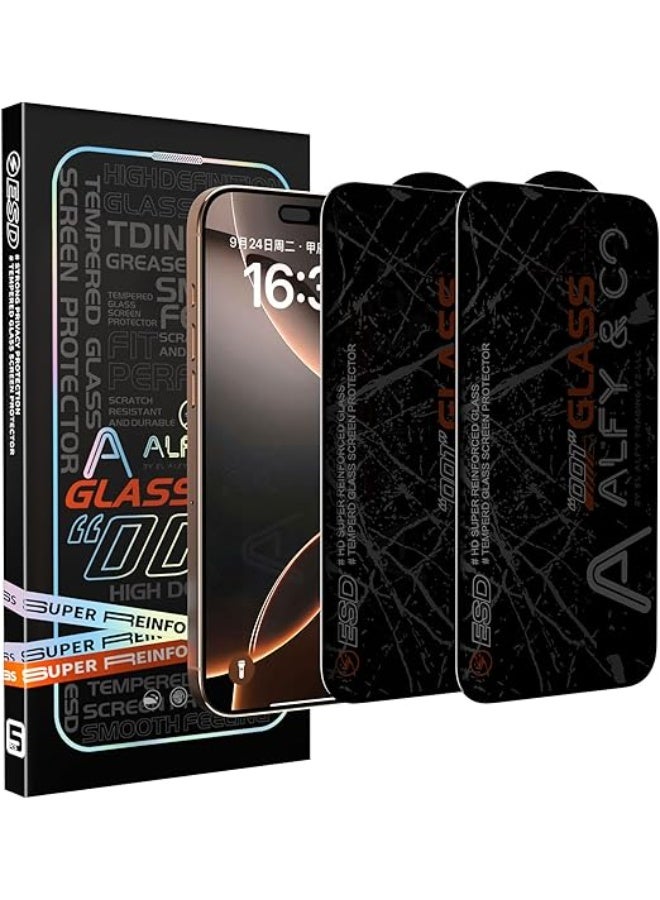 ALFY & CO Premium Grade A Privacy Screen Protector for iPhone 16 Pro Max 2-Pieces - Image 1