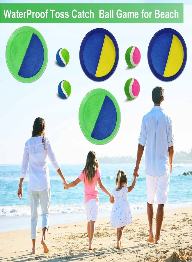 Jalunth Ball Catch Set Game Toss Paddle Beach Toys Back Yard Outdoor Games Pool Backyard Target Throw Sticky Mitt Set Age 3 4 5 6 7 8 9 10 11 12 Years Old Boys Girls Kids Easter Gifts Pink Blue 2 Pack - Image 5