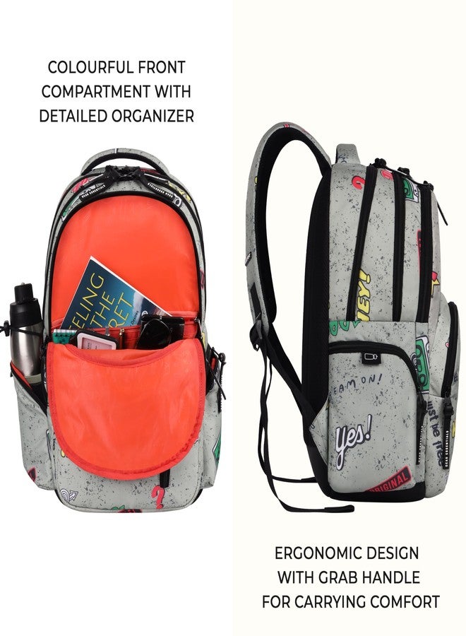 Gear Skater Boy 17"/28L Medium Water Resistant School Bag/Casual 5 Compartment Backpack/Daypack/Travel 5 Compartment Backpack/Kids Bag for Boys (Green-Black) - Image 4