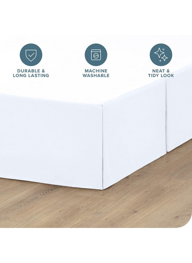 Bare Home Bare Home Bed Skirt Double Brushed Premium Microfiber, 15-Inch Tailored Drop Pleated Dust Ruffle, 1800 Ultra-Soft, Shrink and Fade Resistant (King, Cool White) - Image 2