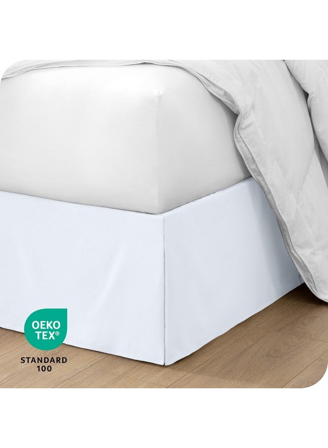 Bare Home Bare Home Bed Skirt Double Brushed Premium Microfiber, 15-Inch Tailored Drop Pleated Dust Ruffle, 1800 Ultra-Soft, Shrink and Fade Resistant (King, Cool White) - Image 5