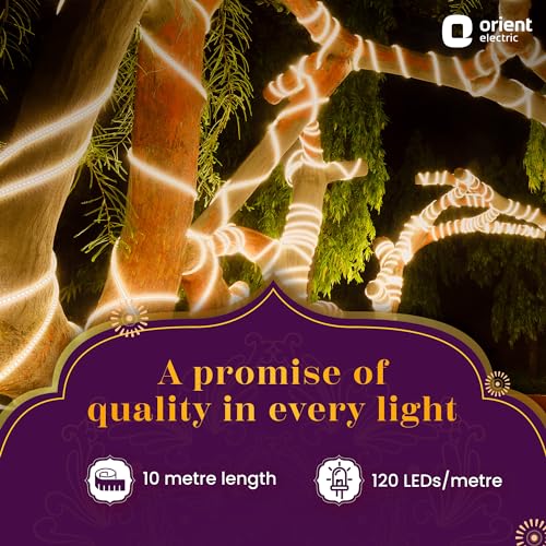 Orient Electric Orient Joylite LED Rope Light for Home Decoration | IP65 Certified | Indoor and Outdoor use | Direct Plug-in | 600 Lumens in Every Meter (White, Pack of 1) - Image 4