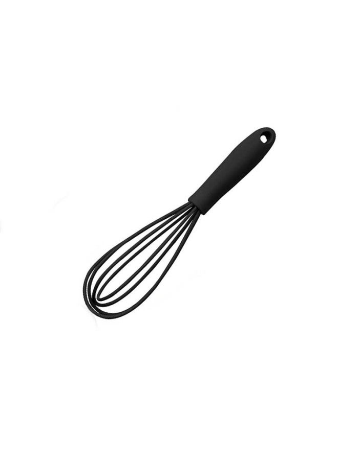 6 Inch Silicone Egg Beater Egg Cream Beater Mini Kids Kitchen Baking Tools-Color:Black - Image 1