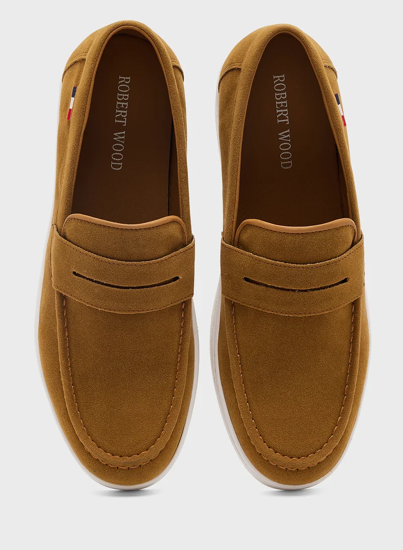 Robert Wood Faux Suede Casual Slip Ons