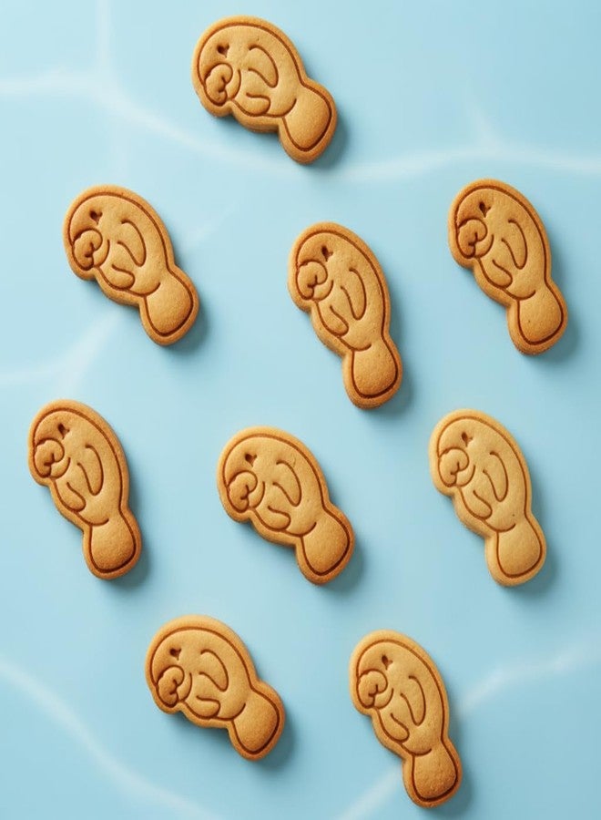 BAKERLOGY Cute Manatee Mini Cookie Cutter & Stamp Set - Sea Cow Biscuit Cutter Embosser for Ocean Animal Cookies, Beach Baking, Marine Life Cupcake Decoration Tool - Image 3