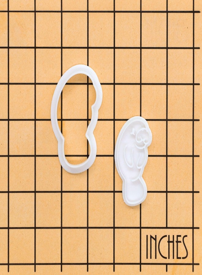 BAKERLOGY Cute Manatee Mini Cookie Cutter & Stamp Set - Sea Cow Biscuit Cutter Embosser for Ocean Animal Cookies, Beach Baking, Marine Life Cupcake Decoration Tool - Image 5