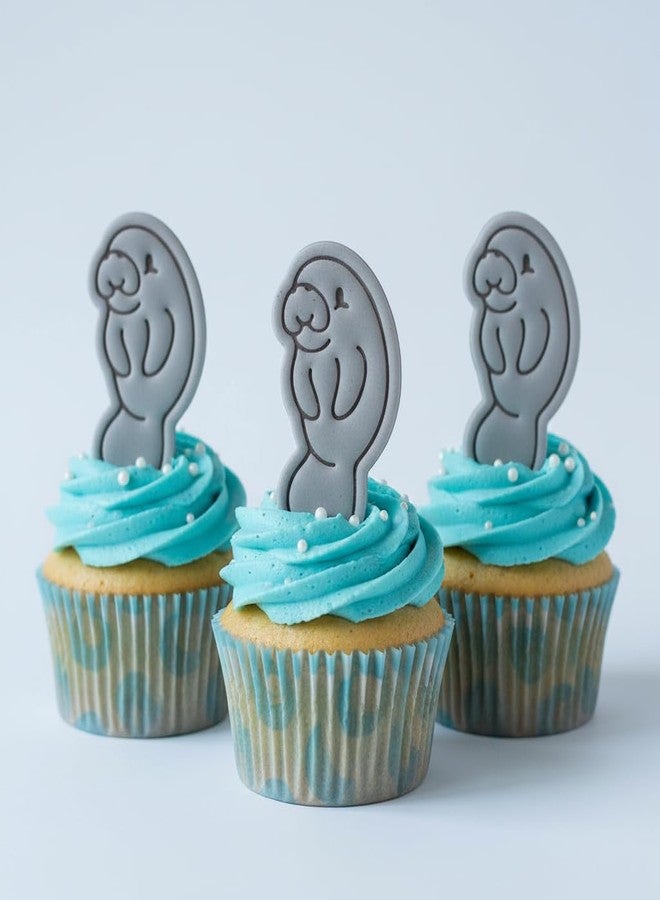 BAKERLOGY Cute Manatee Mini Cookie Cutter & Stamp Set - Sea Cow Biscuit Cutter Embosser for Ocean Animal Cookies, Beach Baking, Marine Life Cupcake Decoration Tool - Image 4