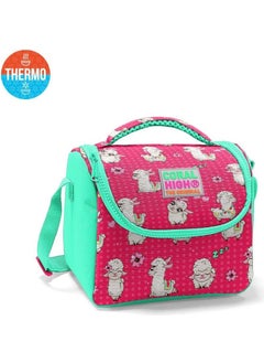 CORAL HIGH Kids Neon Coral Water Green Alpaca Patterned Thermo Lunchbox 11719  - Image 1