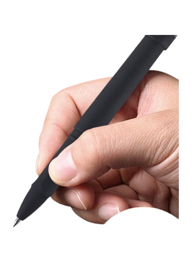 GENVANA Jin Wanian [12 Large Capacity] Stationery 0.7Mm Black Gel Pen, Signing Pen, Wear-Resistant Tip, Office Signing Pen, Frosted Pen Barrel, Gel Ink Pen G-1327 - Image 2