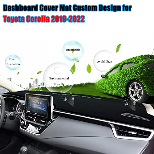 YOFAMO Dashboard Cover Dash Cover Mat Pad Carpet Custom Fit for Corolla 2019 2020 2021 2022 Accessories Anti-Skid Center Console Protector Cover Mat(Black Edge) - Image 3