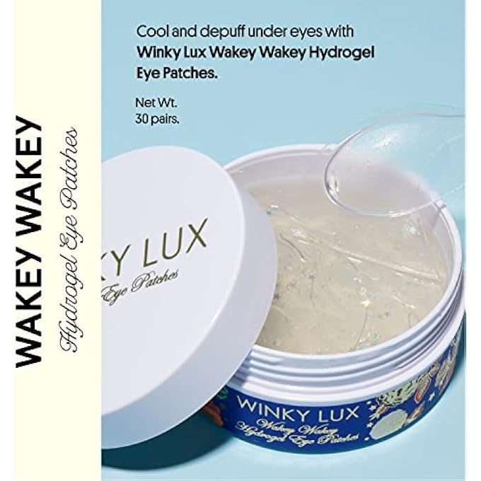 Winky Lux Wakey Wakey Hydrogel Eye Patches, Under Eye Patches, For Puffiness, Dark Circles, and Bags with Caffeine, Vitamin C, and Hyaluronic Acid - Image 2