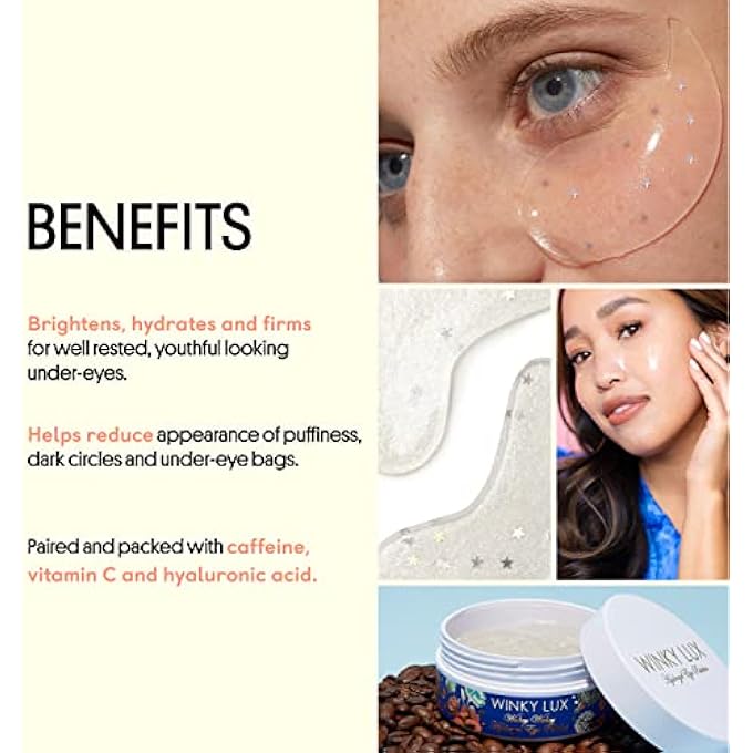 Winky Lux Wakey Wakey Hydrogel Eye Patches, Under Eye Patches, For Puffiness, Dark Circles, and Bags with Caffeine, Vitamin C, and Hyaluronic Acid - Image 3
