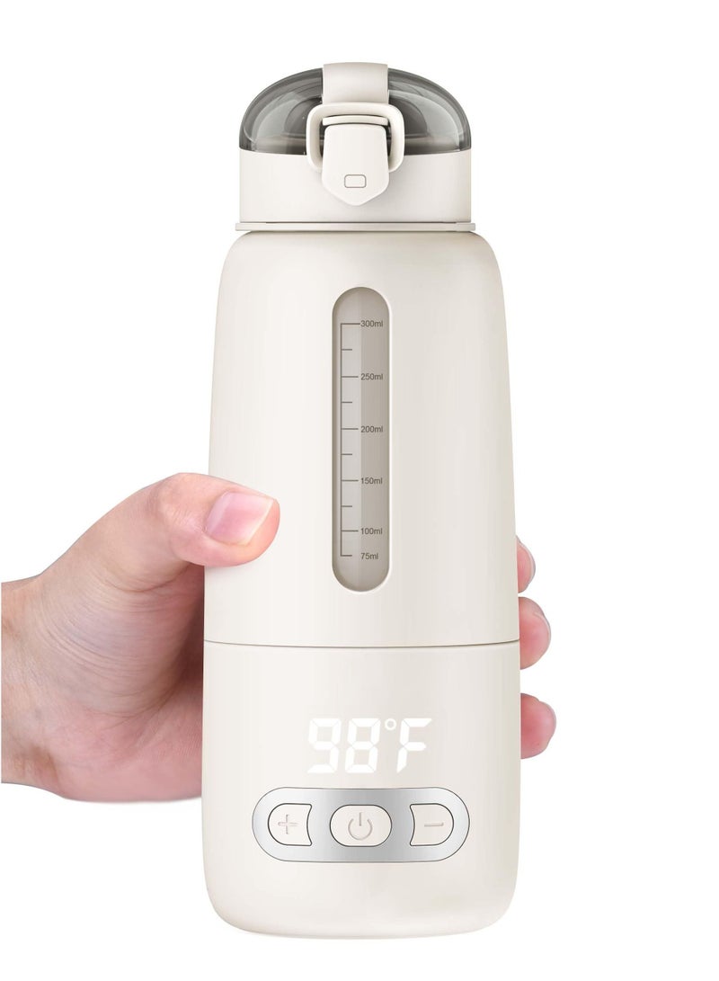 Excefore Portable Milk Warmer, Water Warmer for Baby Formula, Rechargeable Bottle Warmer, Smart Baby Flask with Precise Temp Control, Bottle Warmer for Car, Travel, Outdoor (300ml) - Image 1