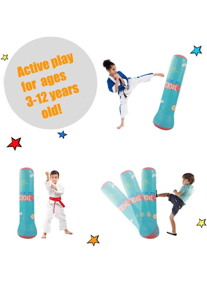 KCDMBUE Inflatable Punching Column 120cm, Freestanding PVC Boxing Bag for Kids & Adults, Kickboxing, Karate, Taekwondo, Stress Relief, Fitness & Training Games (Style 1)  - Image 3