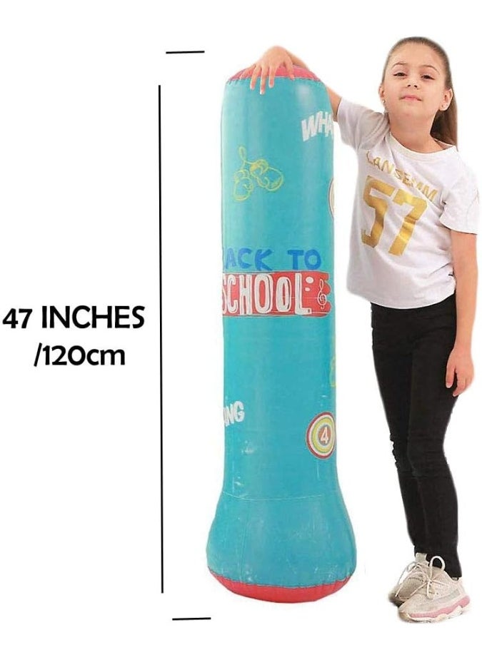KCDMBUE Inflatable Punching Column 120cm, Freestanding PVC Boxing Bag for Kids & Adults, Kickboxing, Karate, Taekwondo, Stress Relief, Fitness & Training Games (Style 1)  - Image 4