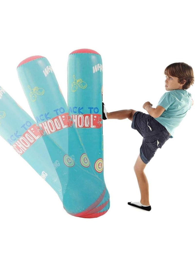 KCDMBUE Inflatable Punching Column 120cm, Freestanding PVC Boxing Bag for Kids & Adults, Kickboxing, Karate, Taekwondo, Stress Relief, Fitness & Training Games (Style 1)  - Image 2