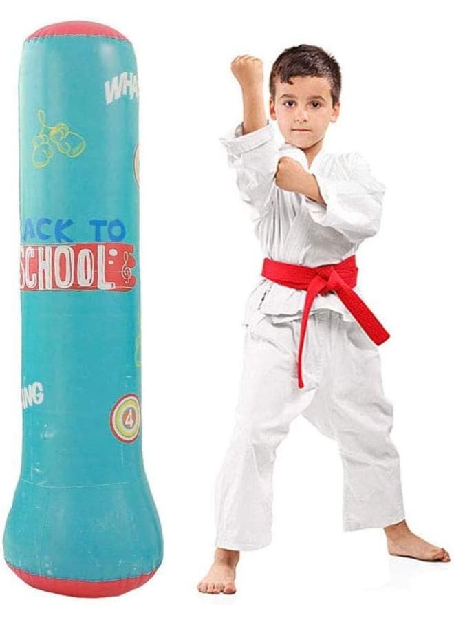 KCDMBUE Inflatable Punching Column 120cm, Freestanding PVC Boxing Bag for Kids & Adults, Kickboxing, Karate, Taekwondo, Stress Relief, Fitness & Training Games (Style 1)  - Image 1