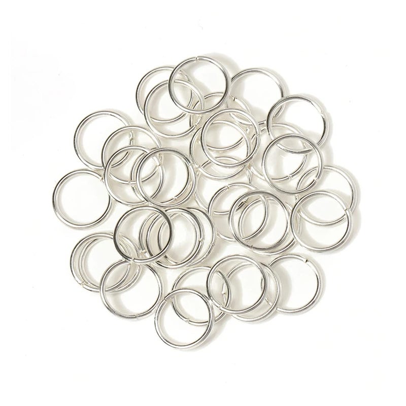 Excellentcrafts Open Round Jump Rings for Jewellery Making DIY Crafts and Other Crafts 14mm Silver Metal Connectors for Bracelet Necklace Earring Making (100 Pcs) - Image 5