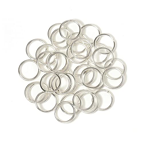 Excellentcrafts Open Round Jump Rings for Jewellery Making DIY Crafts and Other Crafts 14mm Silver Metal Connectors for Bracelet Necklace Earring Making (100 Pcs) - Image 1