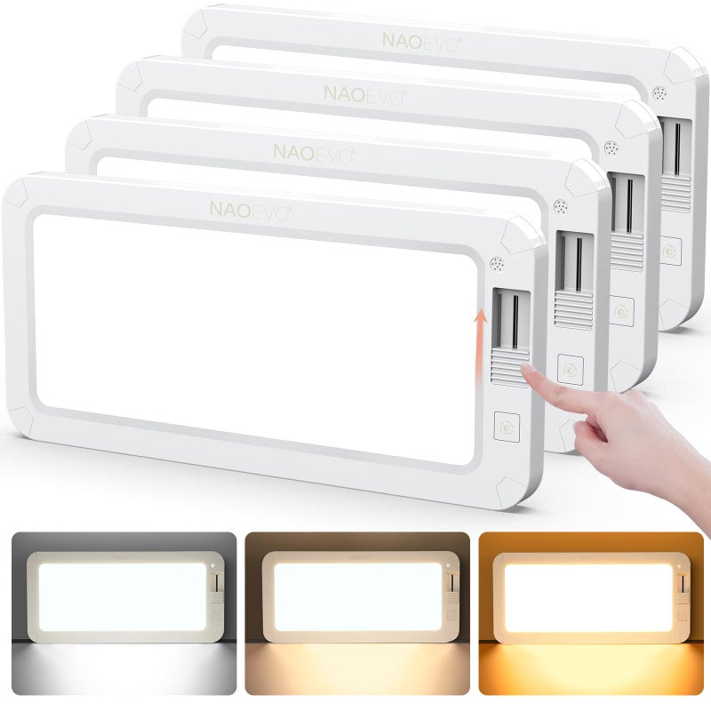 NAOEVO RV Lights Interior 2070LX 1500LM RV LED Lights Interior 12V Camper Lights Interior with 3 Color and Stepless Dimming Energyefficient RV Ceiling Light for Trailer Boat Car4Pack 29006500K
