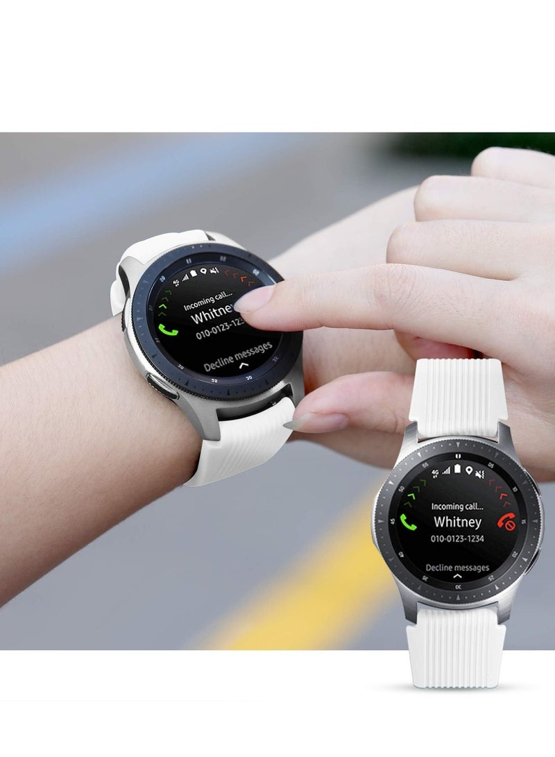 Silicone Sport Band 22MM Strap For Samsung Galaxy Watch 3 45mm/Watch 46mm/Gear S3/Huawei watch GT3 GT4 46MM/Huawei Watch 3&4/3&4 Pro/GT2E/GT2 Pro/GT GT2 46MM/Amaz fit GTR 4/3/3Pro/2/2e White - Image 3