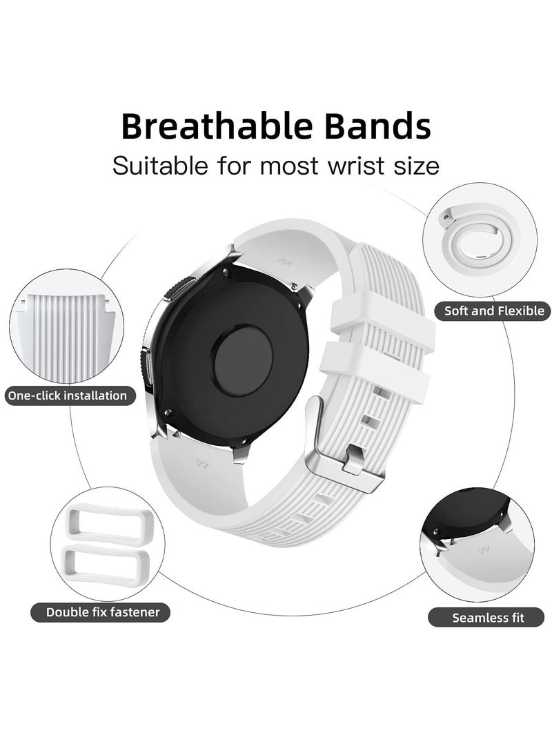 Silicone Sport Band 22MM Strap For Samsung Galaxy Watch 3 45mm/Watch 46mm/Gear S3/Huawei watch GT3 GT4 46MM/Huawei Watch 3&4/3&4 Pro/GT2E/GT2 Pro/GT GT2 46MM/Amaz fit GTR 4/3/3Pro/2/2e White - Image 5