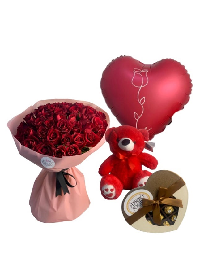 wardi 50 Red Rose Combo 3 