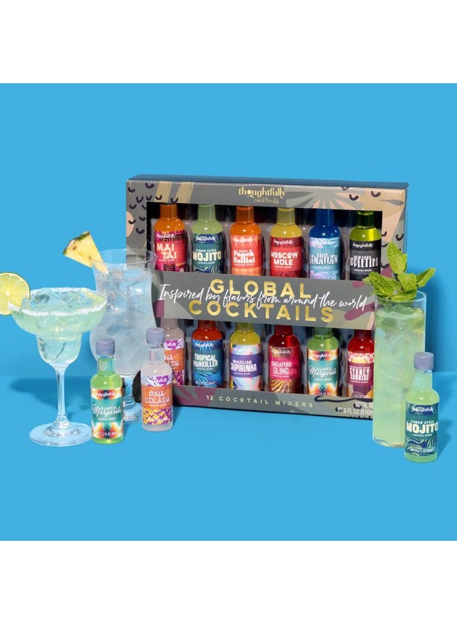 Thoughtfully Cocktails, Skinny Cocktail Mixer Set, Mocktail Non Alcoholic Drinks, Flavors Include Margarita (Global Sampler 12 pck) - Image 3
