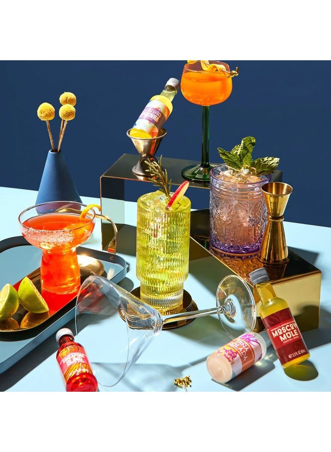 Thoughtfully Cocktails, Skinny Cocktail Mixer Set, Mocktail Non Alcoholic Drinks, Flavors Include Margarita (Global Sampler 12 pck) - Image 4