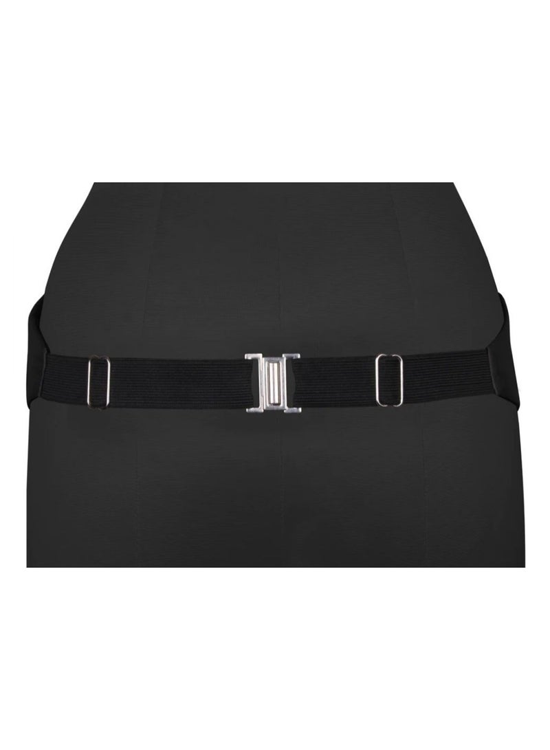 Black cummrbund / Waistband (stomach holder/belt) and bow tie with Handkerchief set for tuxedo suite  - Image 3
