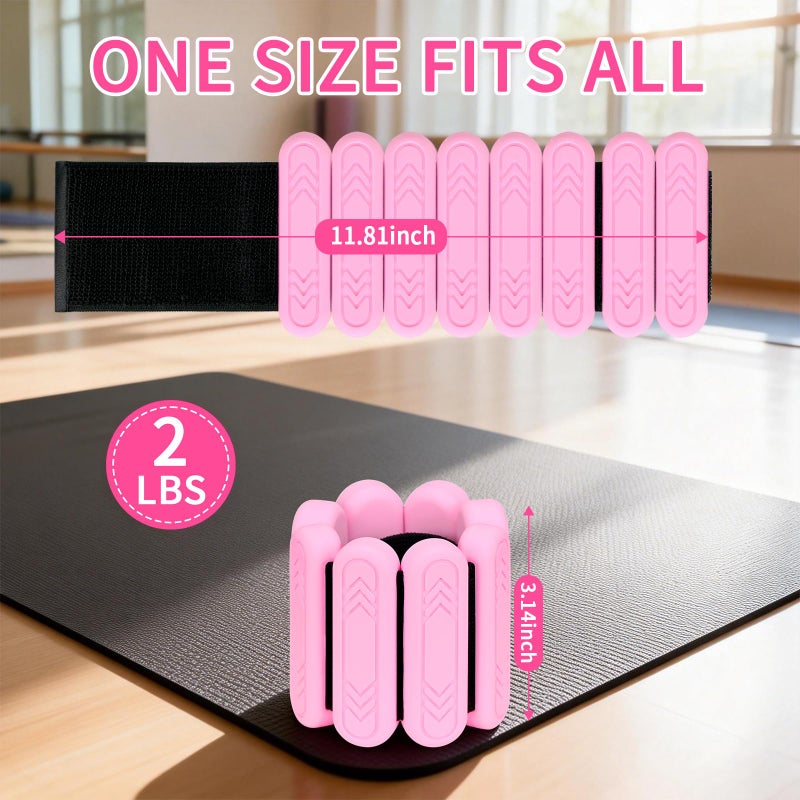 Smlper Ankle Weights Set of 2(0.5/1/2 lb Each) â€“ Ankle Weights for Women, Adjustable Wrist Weights with Premium Silicone for Gym, Pilates, Yoga, Running, Swimming - Image 4