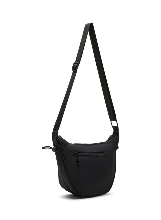 Madden Girl Barely Nylon Cresent hobo Bag, Black - Image 1