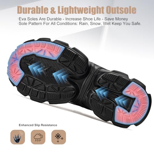 Hogent Steel Toe Shoes for Women Men Wide Non Slip Composite Work Sneakers Indestructible Comfortable Safety Tennis Shoes Lightweight Breathable Construction Sneakers Puncture Proof Ergonomic Design - Image 3