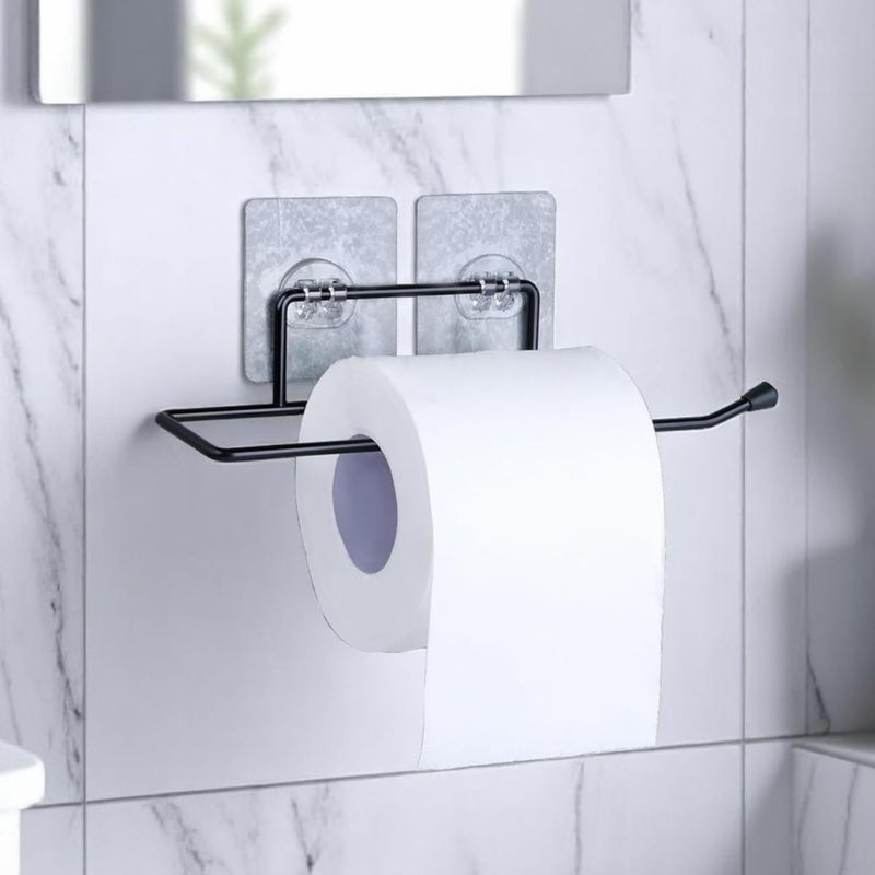 Go Hooked Self Adhesive Toilet Paper Holder | No Drill Tissue Paper Roll Holder | Rustproof No Drilling Tissue/Towel Holder for Kitchen, Bathroom, Washroom | Wall Mount (Pack of 2) - Image 3