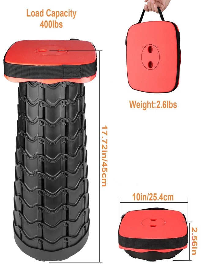 Boreeman كرسي بوريمان القابل للطي، كرسي مربع محمول، خفيف الوزن ولكنه أكثر متانة مع قدرة تحمل تصل إلى 400 رطل، كرسي قابل للطي مطور للتخييم وصيد الأسماك والمشي لمسافات طويلة والشواء (أحمر مربع) - Image 2