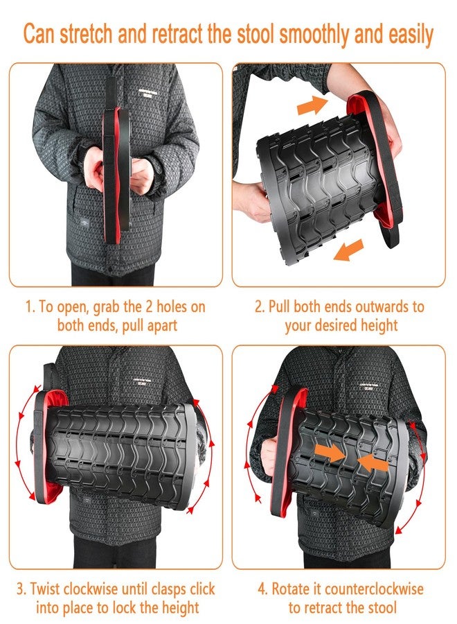 Boreeman كرسي بوريمان القابل للطي، كرسي مربع محمول، خفيف الوزن ولكنه أكثر متانة مع قدرة تحمل تصل إلى 400 رطل، كرسي قابل للطي مطور للتخييم وصيد الأسماك والمشي لمسافات طويلة والشواء (أحمر مربع) - Image 5