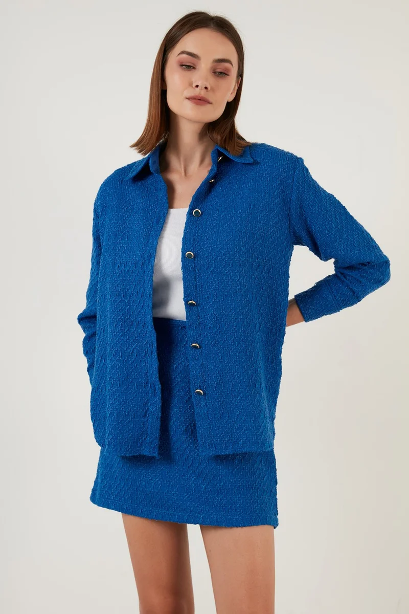 Lela Cotton Oversize Tweed Shirt Women's Shirt 42190503