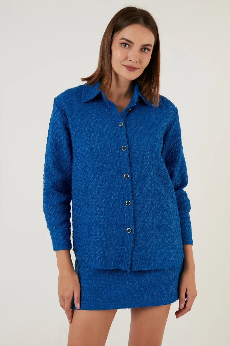 Lela Cotton Oversize Tweed Shirt Women's Shirt 42190503