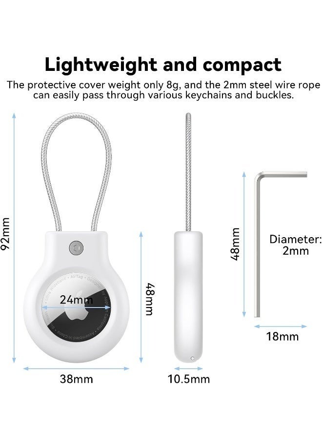 YUJA 2 Pieces Apple AirTag Holder, with Integrated Cable, Anti-Lost AirTag Lock Case, 360° Protective Case, AirTag Keychain Holder for Luggage, Bag, Pet, Key, Backpack, Multi-Color Suitable for Apple AirTag - Image 2