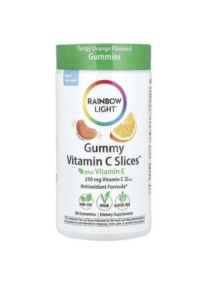 Rainbow Light Rainbow Light, Gummy Vitamin C Slices™ Plus Vitamin E, Tangy Orange, 90 Gummies  - Image 1