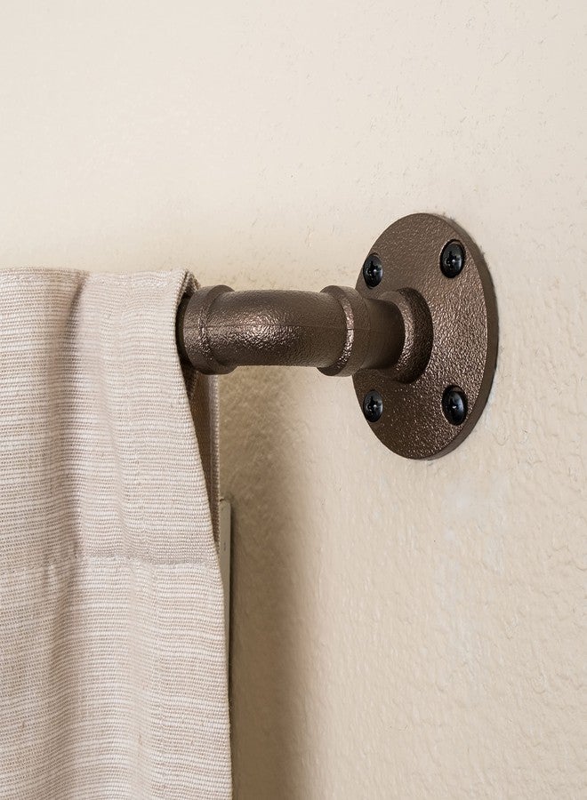 Decopolitan 5/8" Pipe Wrap Around Curtain Rod Set, 28 to 48 Inches, Dark Bronze - Image 4