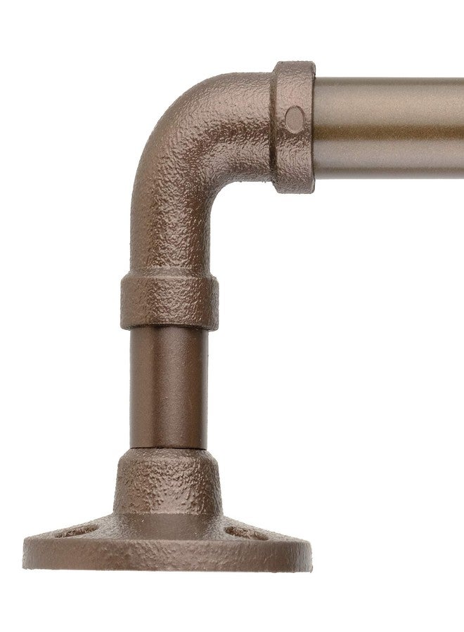 Decopolitan 5/8" Pipe Wrap Around Curtain Rod Set, 28 to 48 Inches, Dark Bronze - Image 1