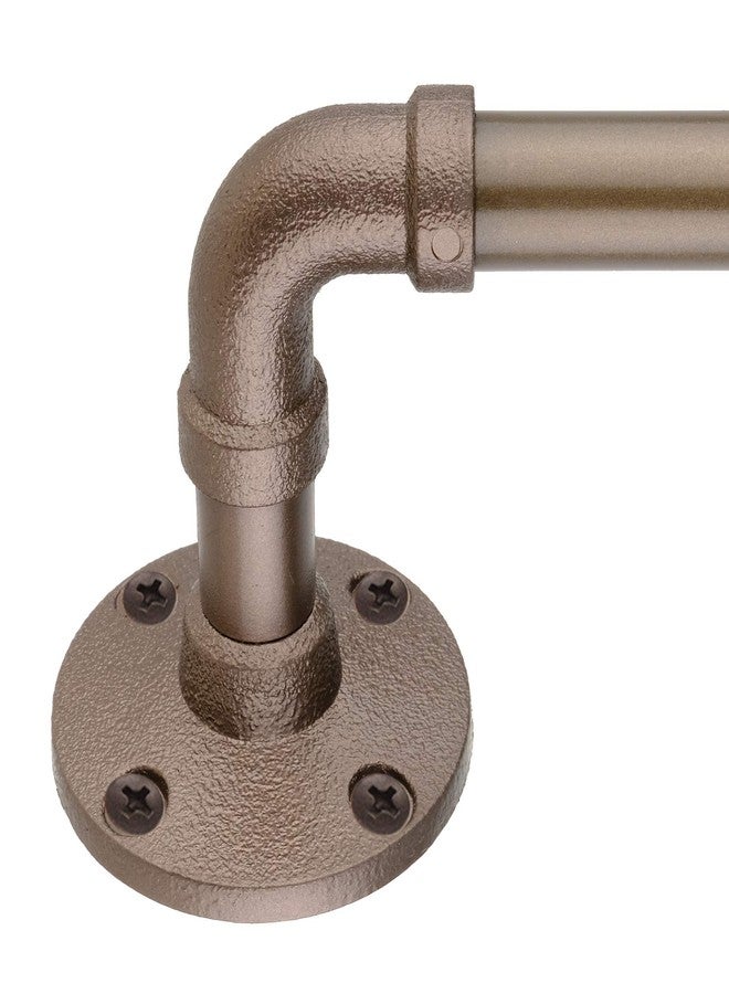 Decopolitan 5/8" Pipe Wrap Around Curtain Rod Set, 28 to 48 Inches, Dark Bronze - Image 2