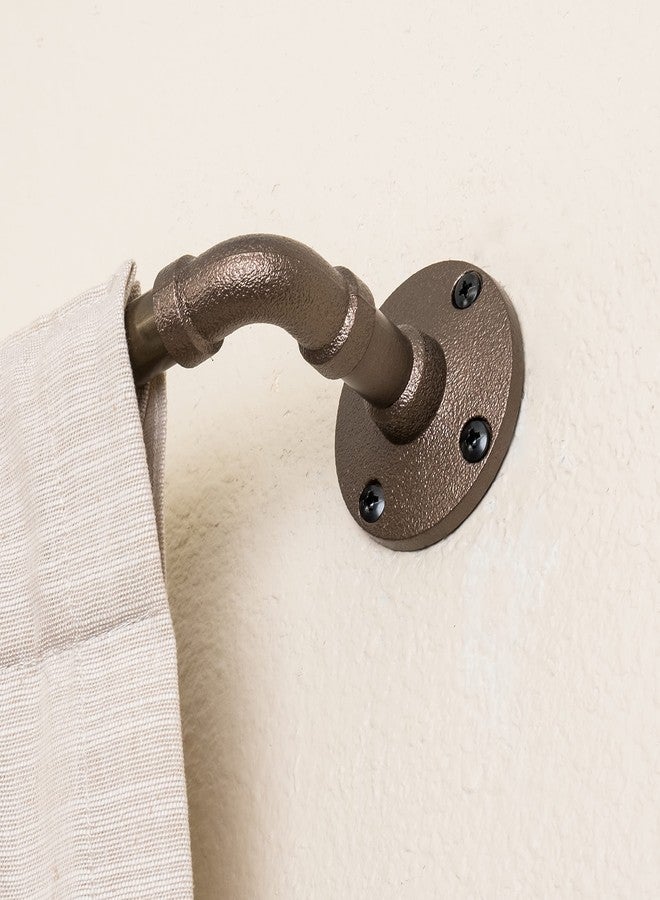 Decopolitan 5/8" Pipe Wrap Around Curtain Rod Set, 28 to 48 Inches, Dark Bronze - Image 3