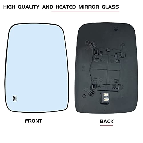 SKARUMMER Driver Left Side Heated Mirror Glass Replacement for 2009-2018 Dodge Ram 1500 2500 - Side View Heated Convex Mirror Glass with Rear Holder, Replace 68079363AA, 68050299AA - Image 2