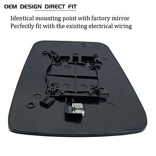 SKARUMMER Driver Left Side Heated Mirror Glass Replacement for 2009-2018 Dodge Ram 1500 2500 - Side View Heated Convex Mirror Glass with Rear Holder, Replace 68079363AA, 68050299AA - Image 4